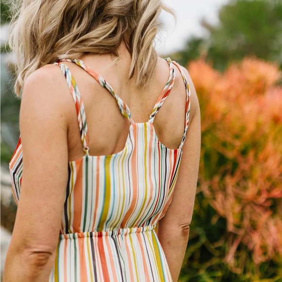 NWT Jack by BB Dakota Maxi-Mum Impact Striped Summer Floaty Dress Size M Medium - Picture 6 of 6